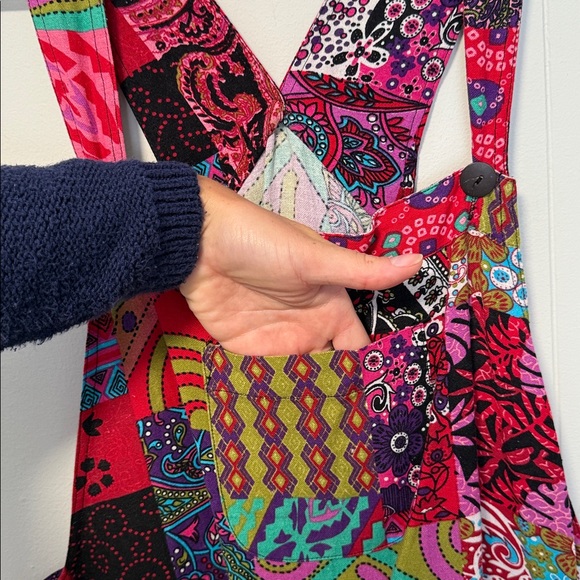 Colorful Patchwork Overalls - Picture 4 of 8
